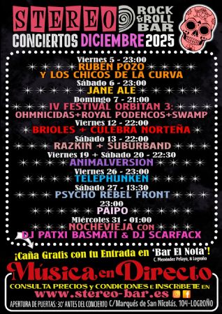 DICIEMBRE CONCIERTO STEREO BAR LOGRO&Ntilde;O M&Uacute;SICA DIRECTO
