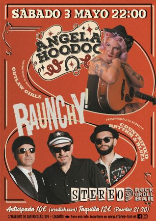 ANGELA HOODOO RAUNCHY concierto logroño stereo rock bar