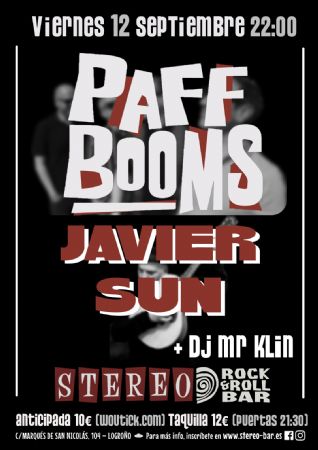 PAFF BOOMS SUN STEREO ROCK BAR CONCIERTO LOGROÑO MÚSICA
