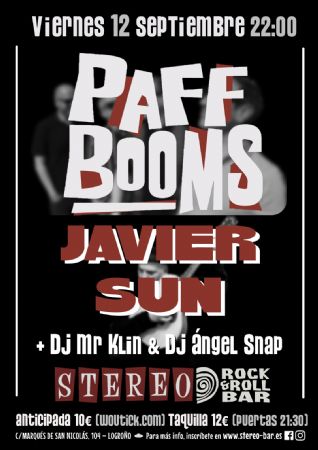 PAFF BOOMS SUN STEREO ROCK BAR CONCIERTO LOGROÑO MÚSICA