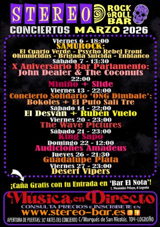 MARZO  STEREO ROCK BAR LOGRO&Ntilde;O CONCIERTO M&Ntilde;USICA VIVO