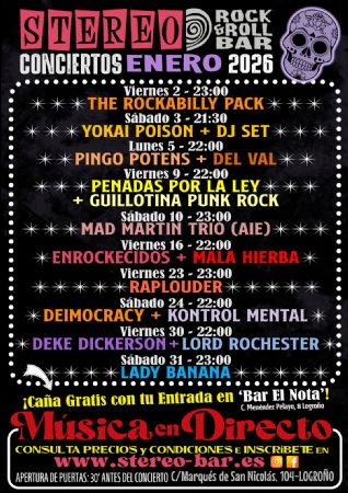 ENERO 26 STEREO ROCK BAR CONCIERTO LOGRO&Ntilde;O M&Uacute;SICA DIRECTO