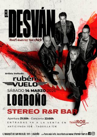 DESV&Aacute;N VUELO STEREO ROCK BAR LOGRO&Ntilde;O CONCIERTO M&Uacute;SICA VIVO