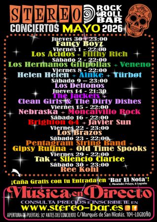 Mayo 2026 Stereo Rock Bar Logro&ntilde;o Concierto M&uacute;sica Directo