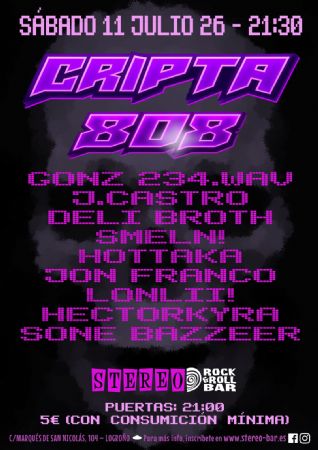 CRIPTA 808 STEREO ROCK BAR LOGRO&Ntilde;O CONCIERTO M&Ntilde;USICA VIVO