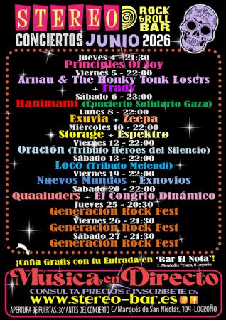 JUNIO STEREO ROCK BAR LOGRO&Ntilde;O CONCIERTOS M&Uacute;SICA DIRECTO