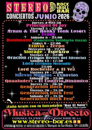 junio STEREO ROCK BAR LOGRO&Ntilde;O CONCIERTO M&Ntilde;USICA VIVO