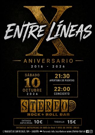 ENTRE L&Iacute;NEAS STEREO ROCK BAR LOGRO&Ntilde;O CONCIERTO M&Uacute;SICA DIRECT