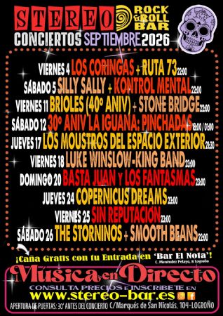 SEPTIEMBRE STEREO ROCK BAR LOGRO&Ntilde;O CONCIERTO M&Uacute;SICA VIVO