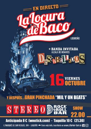 LOCURA BACO STEREO ROCK BAR CONCIERTO M&Uacute;SICA VIVO LOGRO&Ntilde;O