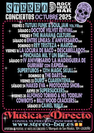 OCTUBRE STEREO ROCK BAR CONCIERTOS LOGRO&Ntilde;O M&Uacute;SICA DIRECTO