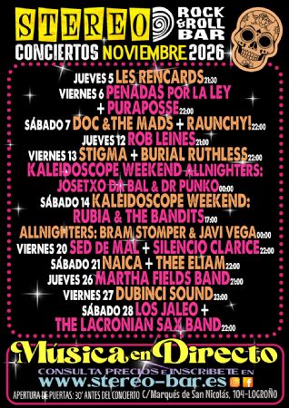 NOVIEMBRE  STEREO ROCK BAR LOGRO&Ntilde;O CONCIERTO M&Ntilde;USICA VIVO