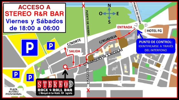 mapa acceso bar stereo rock bar logroño